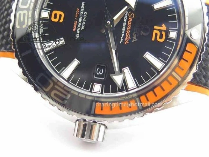 0521 Resilient Planet Ocean 2016 43.5mm SS OM 1:1 Best Edition Black Dial On Black Nylon Strap A 8167